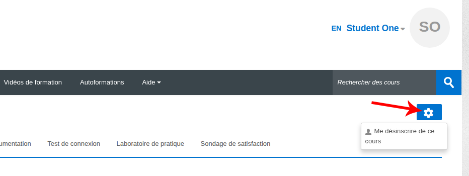 Désinscription via l'engrenage